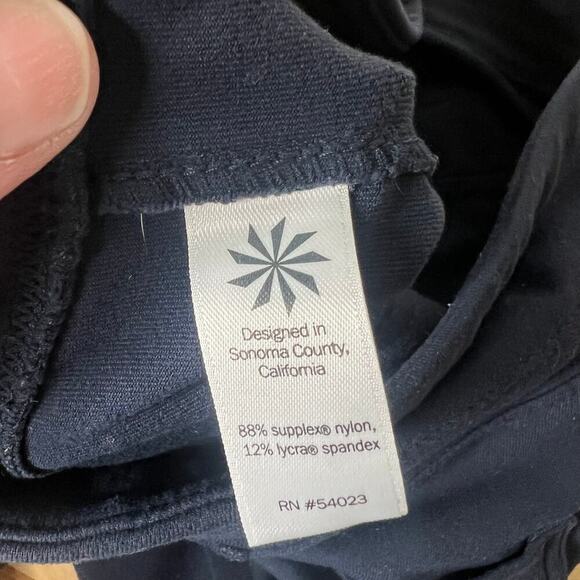 ATHLETA Women's Size Small Navy Joggers Zip Pockets Tapered Leg Stretch Material - Picture 6 of 8